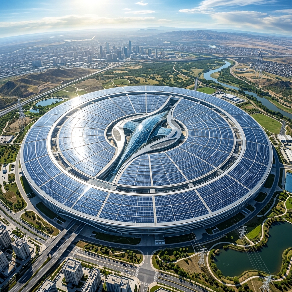 Suryachakra solar infrastructure aerial concept